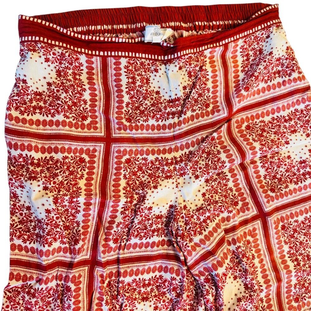FatFace Red/orange  Floral Boho Print Pants- Size 14 Long - Picture 9 of 9
